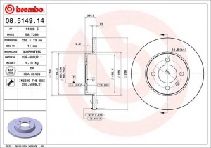 Тормозной диск 08.5149.14 BREMBO