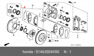 Ремкомплект, тормозной суппорт 01463S04V00 HONDA