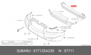 Усилитель бампера 57712SA230 SUBARU