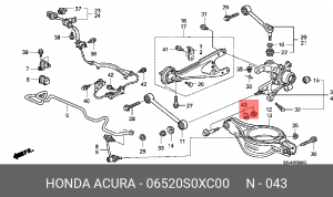 Болт регулировочный схода - развала 06520S0XC00 HONDA