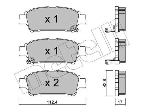 Комплект тормозных колодок, диско 2204280 METELLI