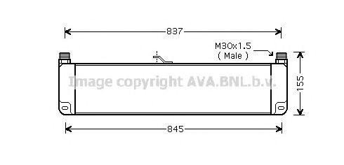 масляный радиатор, двигательное масло RE3027 AVA