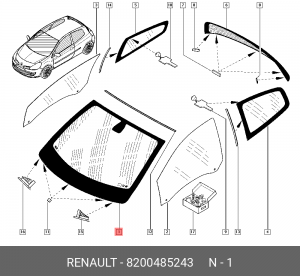 Стекло ветровое 8200485243 RENAULT