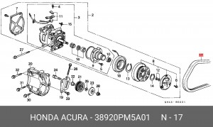 Поликлиновой ремень 38920PM5A01 HONDA