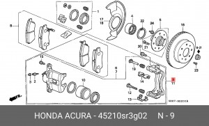 Тормозной суппорт 45210SR3G02 HONDA