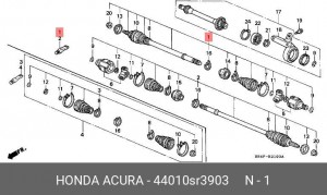 Шарнирный комплект, приводной вал 44010SR3903 HONDA