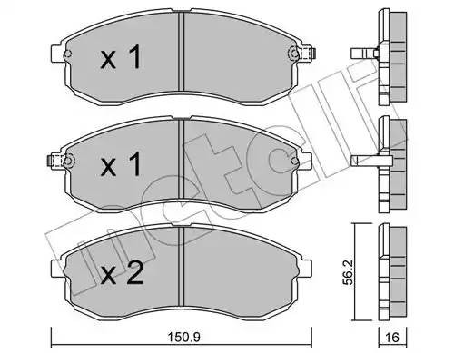 Комплект тормозных колодок, диско 2204820 METELLI