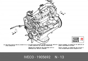 Комплект прокладок, головка цилиндра 1905692 IVECO