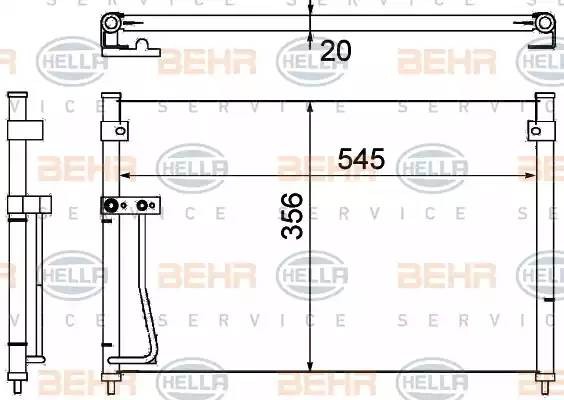 Конденсатор, кондиционер 8FC 351 038-701 HELLA