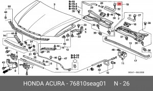 Форсунка стеклоомывателя 76810SEAG01 HONDA