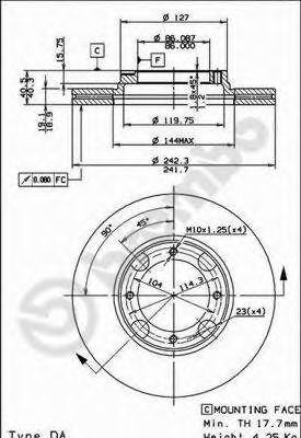 Тормозной диск 09.5004.10 BREMBO