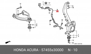 Датчик, частота вращения колеса 57455S30000 HONDA