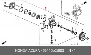 Гидравлический насос, рулевое управление 56110P2T003 HONDA