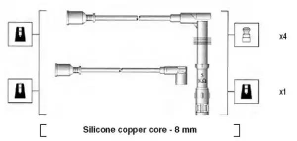Ккомплект проводов зажигания 941185300784 MAGNETI MARELLI