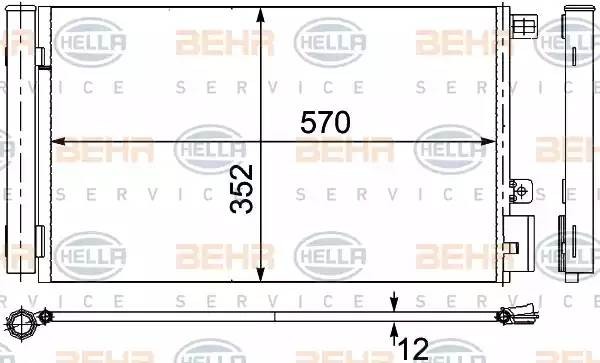 Конденсатор, кондиционер 8FC351304261 HELLA