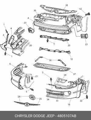 Решетка радиатора 4805 107AB CHRYSLER