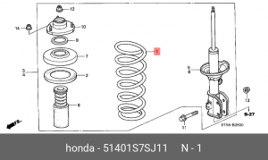 Пружина подвески 51401S7SJ11 HONDA
