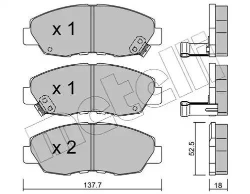 Комплект тормозных колодок, диско 2203840 METELLI