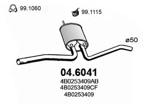 Средний глушитель выхлопных газов 046041 ASSO