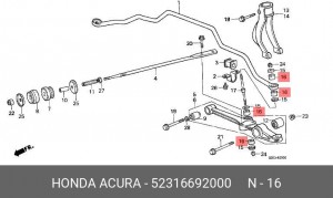 Втулка стойки стабилизатора 52316-692-000 HONDA