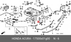 Топливный бак 17500S01G00 HONDA