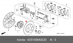 Тормозной диск 42510-SMG-E20 HONDA