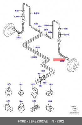 Тормозной шланг 98KB-2282-AE FORD