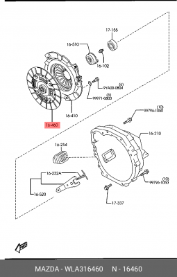 Диск сцепления WLA316460 MAZDA