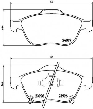 Комплект тормозных колодок, диско P83043 BREMBO