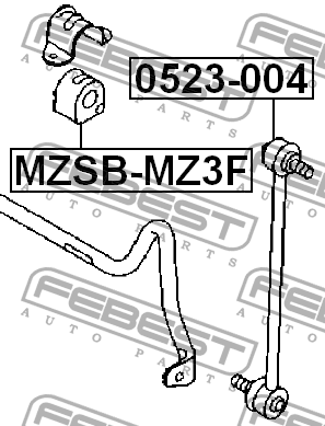 Втулка стабилизатора MZSB-MZ3F FEBEST