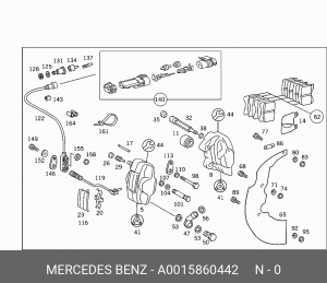 Колодки тормозные дисковые A 001 586 04 42 MERCEDES BENZ
