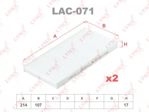 Фильтр салона LAC-071 LYNXAUTO