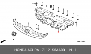 Решетка радиатора 71121S5AA00 HONDA