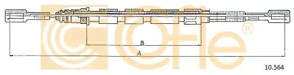 Трос ручного тормоза 10.564 COFLE