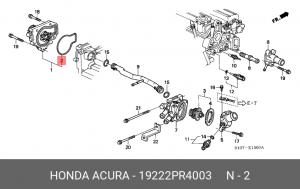 Прокладка помпы системы охлаждения 19222PR4003 HONDA