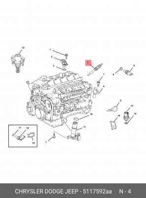Свеча накаливания 5117 592AA CHRYSLER