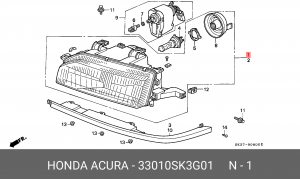 Основная фара 33010SK3G01 HONDA