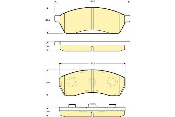 Комплект тормозных колодок, диско 6130689 GIRLING