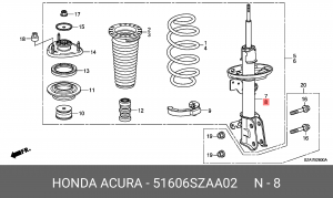 Амортизатор подвески 51606SZAA02 HONDA