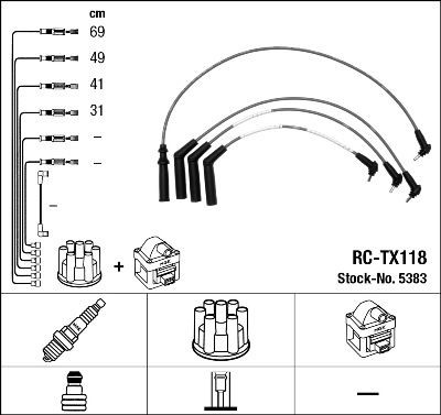 Ккомплект проводов зажигания 5383 NGK NTK