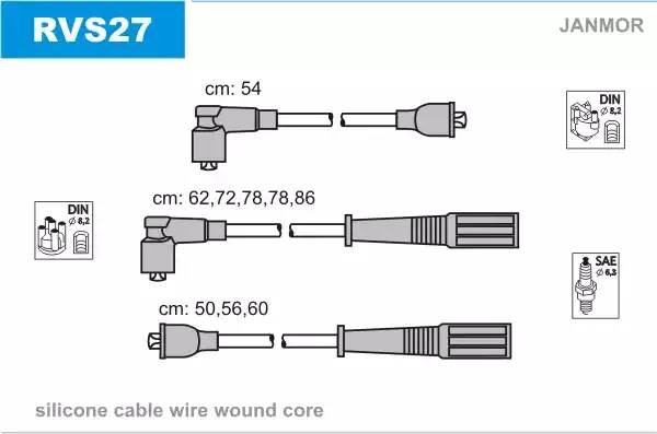 Ккомплект проводов зажигания RVS27 JANMOR