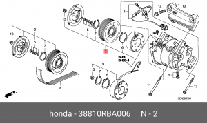 Компрессор, кондиционер 38810RBA006 HONDA