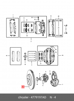 Тормозной диск 4779197AD CHRYSLER