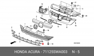 Молдинг решетки радиатора 71125SWA003 HONDA