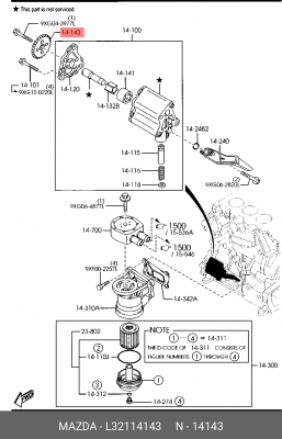 Звездочка привода масляного насоса L321-14-143 MAZDA