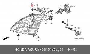 Основная фара 33151S6AG01 HONDA
