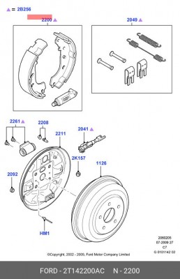 Колодки тормозные дисковые 2T14-2200-AC FORD