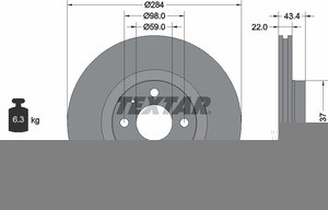 Тормозной диск 92053500 TEXTAR