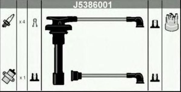 Ккомплект проводов зажигания J5386001 H B JAKOPARTS NIPPARTS