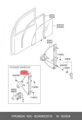 Подъемное устройство для окон 8240402010 HYUNDAI KIA